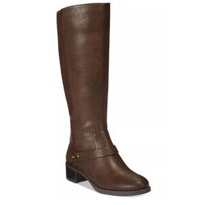 Easy Street Jewel Wide-Calf Riding Boots Brown 7W | Comfort Stretch | NIB